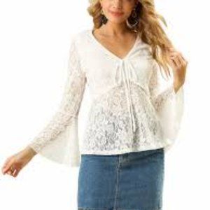 Harold’s white empire waist burnout top szM